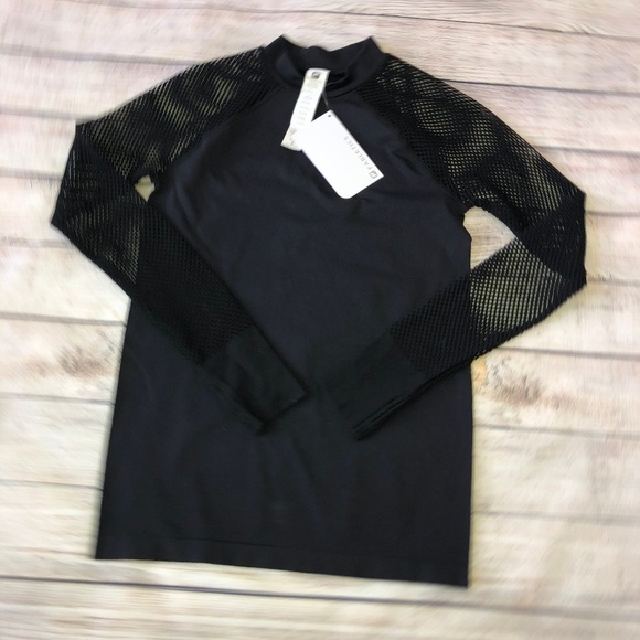 NWT Fabletics Cassie Seamless Mesh Long Sleeve Top - Picture 1 of 6